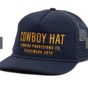 Navy Cowboy Hat with Yellow Embroidery